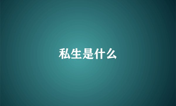 私生是什么
