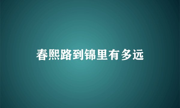 春熙路到锦里有多远