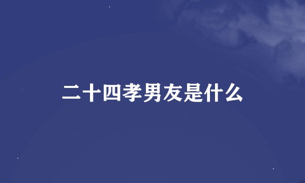 二十四孝男友是什么