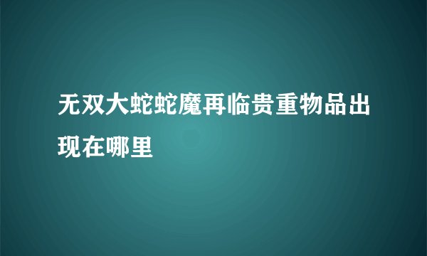 无双大蛇蛇魔再临贵重物品出现在哪里
