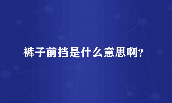 裤子前挡是什么意思啊？