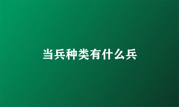 当兵种类有什么兵