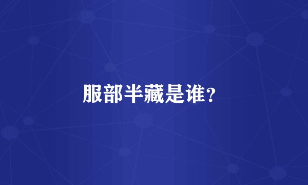 服部半藏是谁？