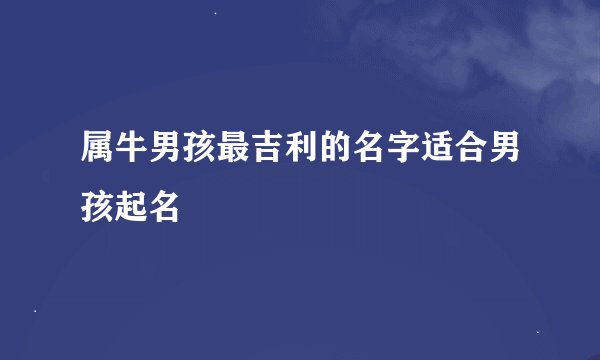 属牛男孩最吉利的名字适合男孩起名