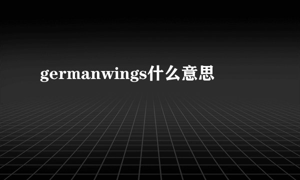 germanwings什么意思