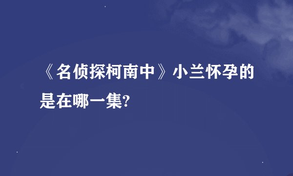 《名侦探柯南中》小兰怀孕的是在哪一集?