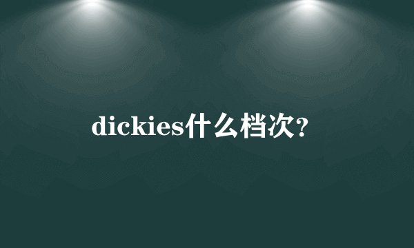dickies什么档次？