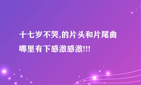 十七岁不哭,的片头和片尾曲哪里有下感激感激!!!