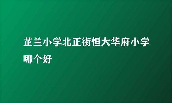 芷兰小学北正街恒大华府小学哪个好