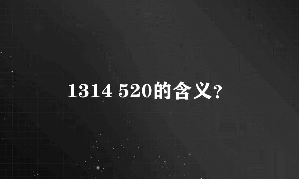 1314 520的含义？