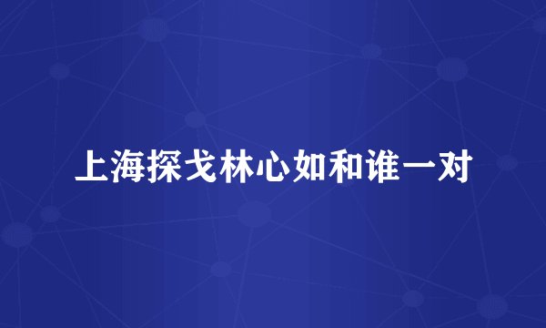 上海探戈林心如和谁一对