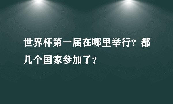 世界杯第一届在哪里举行？都几个国家参加了？