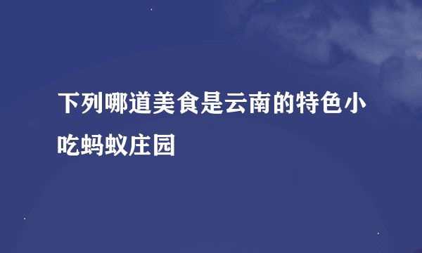 下列哪道美食是云南的特色小吃蚂蚁庄园
