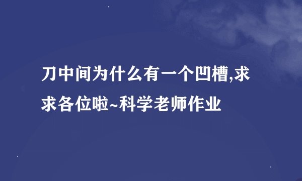 刀中间为什么有一个凹槽,求求各位啦~科学老师作业