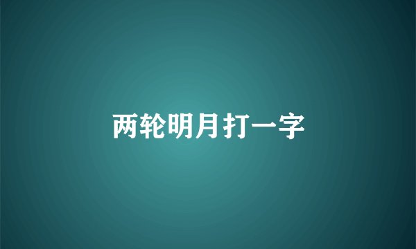 两轮明月打一字