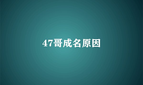 47哥成名原因