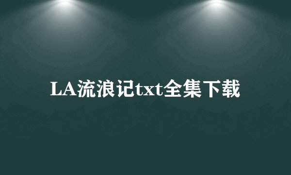 LA流浪记txt全集下载