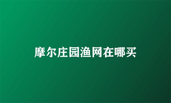 摩尔庄园渔网在哪买