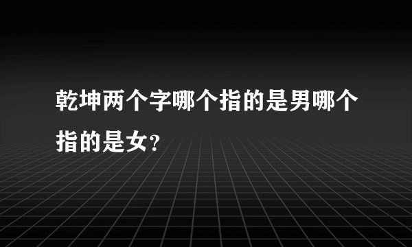 乾坤两个字哪个指的是男哪个指的是女？
