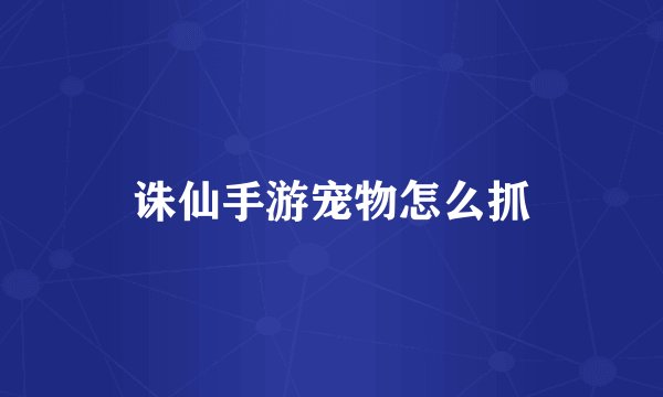 诛仙手游宠物怎么抓