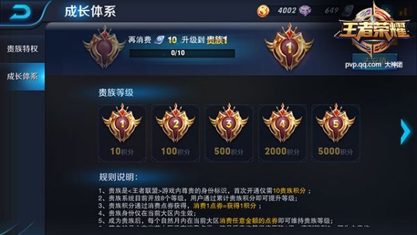 王者荣耀贵族等级有什么用？