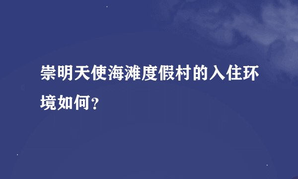 崇明天使海滩度假村的入住环境如何？
