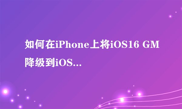 如何在iPhone上将iOS16 GM降级到iOS 15/iOS 15.6.1？