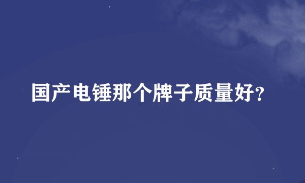 国产电锤那个牌子质量好？