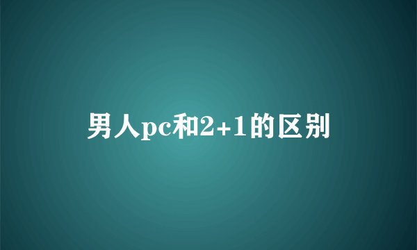男人pc和2+1的区别