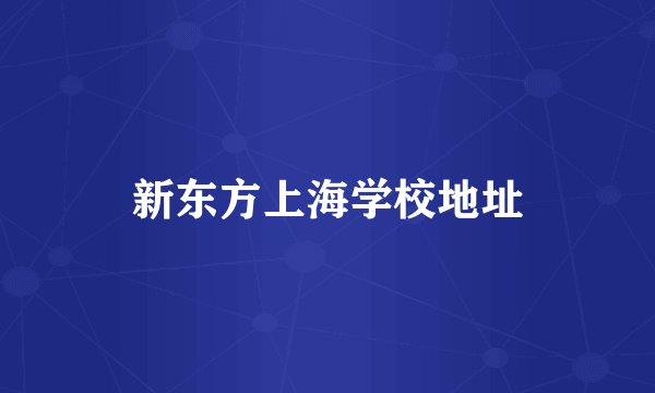 新东方上海学校地址