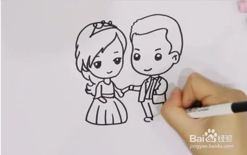 新郎新娘简笔画图片