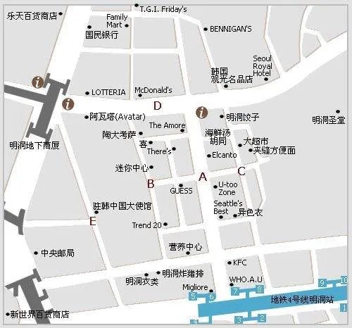 首尔明洞地图