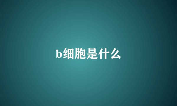 b细胞是什么