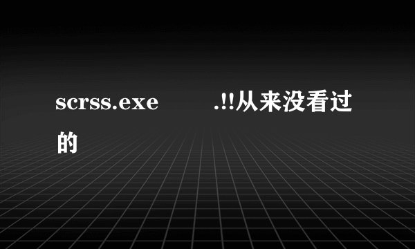 scrss.exe 問題.!!从来没看过的