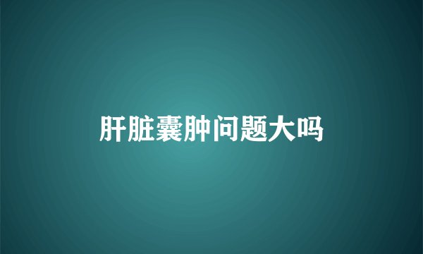 肝脏囊肿问题大吗