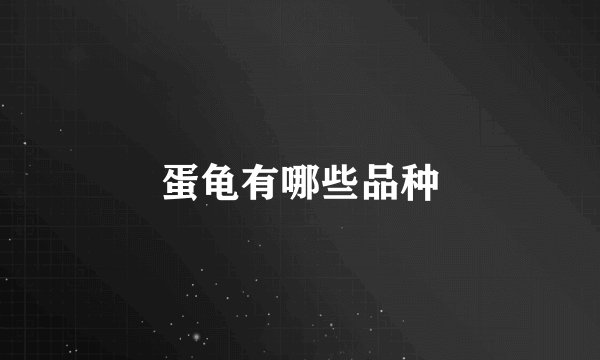 蛋龟有哪些品种