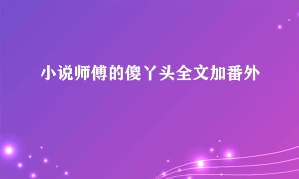 小说师傅的傻丫头全文加番外