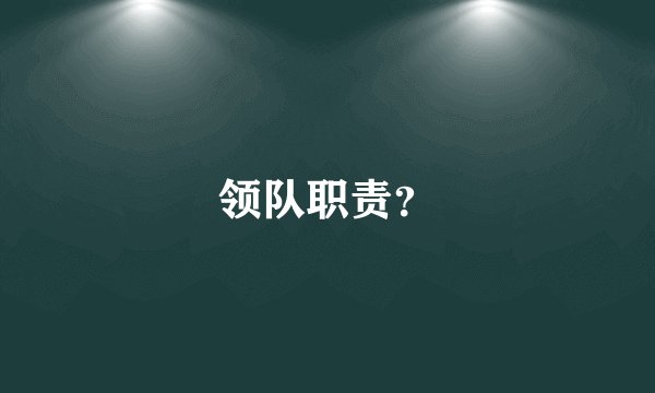 领队职责？