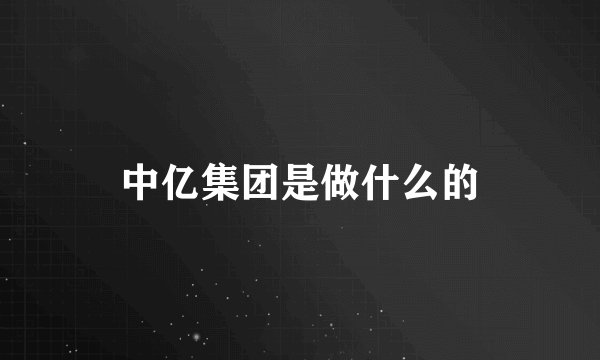 中亿集团是做什么的