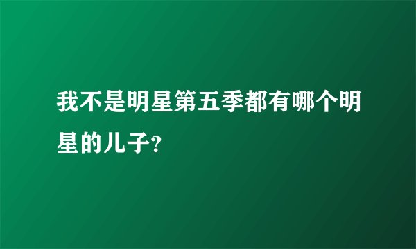 我不是明星第五季都有哪个明星的儿子？