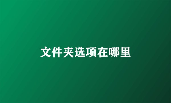 文件夹选项在哪里