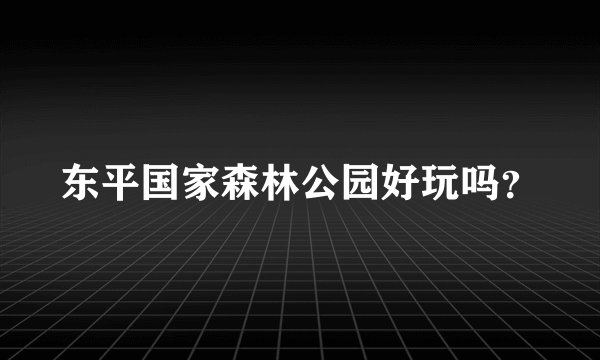东平国家森林公园好玩吗？