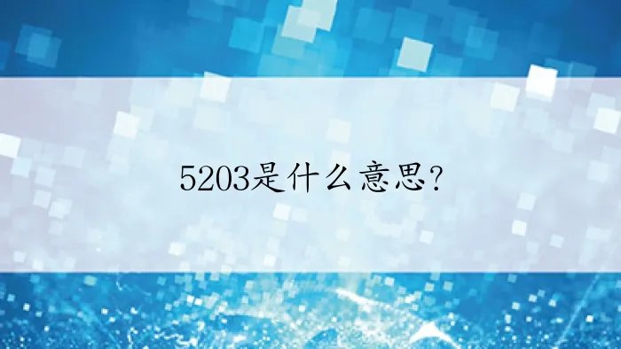 5203是什么意思？