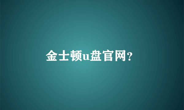 金士顿u盘官网？