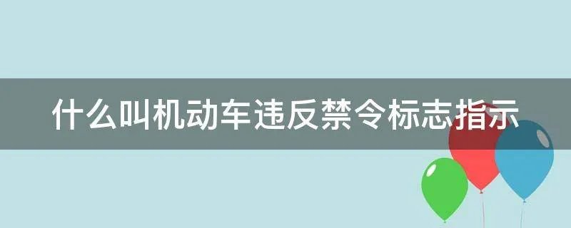 什么叫机动车违反禁令标志指示