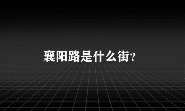 襄阳路是什么街？