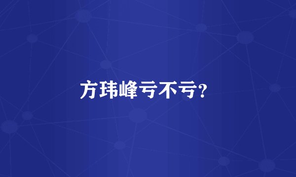 方玮峰亏不亏？