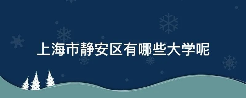 上海市静安区有哪些大学呢