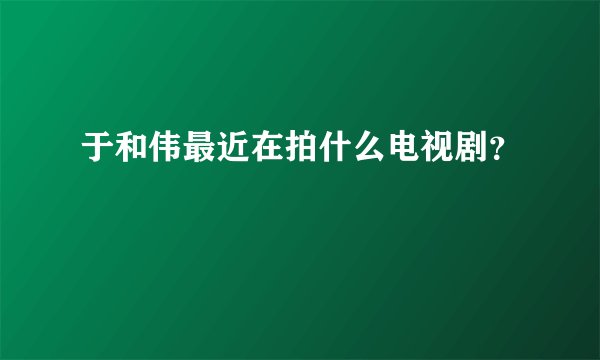 于和伟最近在拍什么电视剧？