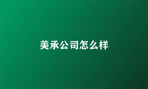 美承公司怎么样